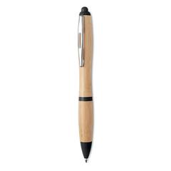 Vue Stylo bille en ABS et bambou. - Rio bamboo de couleur noir| Krokrodeal