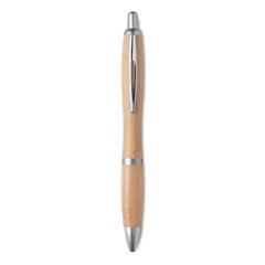 Vue Stylo bille en ABS et bambou. - Rio bamboo de couleur gris| Krokrodeal