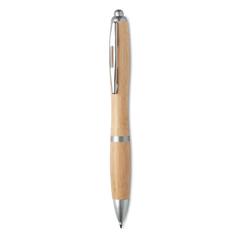Vue Stylo bille en ABS et bambou. - Rio bamboo de couleur gris| Krokrodeal