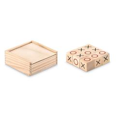 Vue Jeu de morpion en bois - Tic tac toe de couleur marron| Krokrodeal