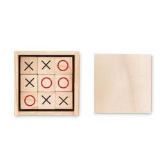 Vue Jeu de morpion en bois - Tic tac toe de couleur marron| Krokrodeal