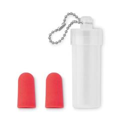Vue Bouchons d'oreilles - Buds to go de couleur rouge| Krokrodeal