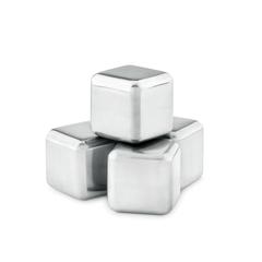 Vue Set 4 glaçons en acier inox - Icy de couleur noir| Krokrodeal