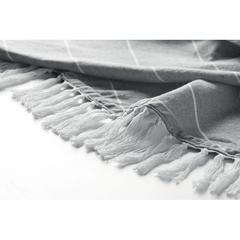 Vue Serviette de plage ronde - Round malibu de couleur gris| Krokrodeal