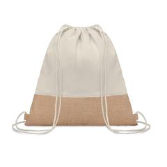 Sac à cordon avec détails jute - India publicitaire pas cher