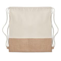 Vue Sac à cordon avec détails jute - India de couleur marron| Krokrodeal