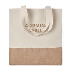 Vue Sac à provisions avec jute. - India tote de couleur marron| Krokrodeal