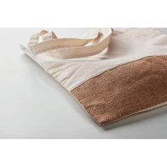 Vue Sac à provisions avec jute. - India tote de couleur marron| Krokrodeal