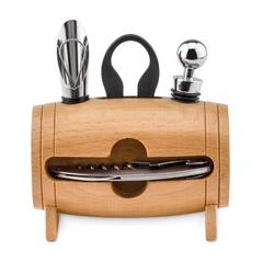 Vue 4 accessoires à vin en tonneau - Bota de couleur marron| Krokrodeal