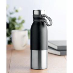 Vue Bouteille double paroi 600ml. - Iceland de couleur noir| Krokrodeal