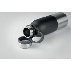 Vue Bouteille double paroi 600ml. - Iceland de couleur noir| Krokrodeal