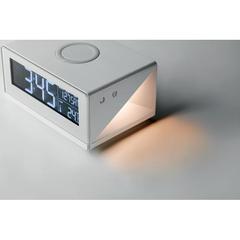 Vue Horloge LED et chargeur sans fi - Sky wireless de couleur blanc| Krokrodeal