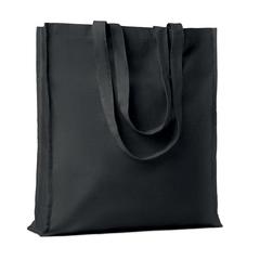 Vue Sac shopping coton 140gr/m² - Portobello de couleur noir| Krokrodeal