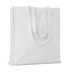 Vue Sac shopping coton 140gr/m² - Portobello de couleur blanc| Krokrodeal