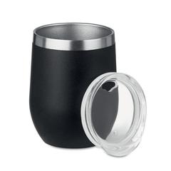 Vue Verre double paroi 300ml - Chin chin de couleur noir| Krokrodeal
