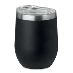 Vue Verre double paroi 300ml - Chin chin de couleur noir| Krokrodeal