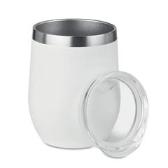 Vue Verre double paroi 300ml - Chin chin de couleur blanc| Krokrodeal