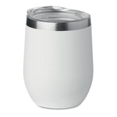 Vue Verre double paroi 300ml - Chin chin de couleur blanc| Krokrodeal