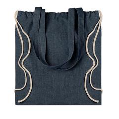 Vue Sac en coton recyclé. - Moira duo de couleur bleu| Krokrodeal