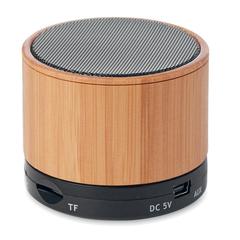 Vue Haut-parleur sans fil bambou - Round bamboo de couleur noir| Krokrodeal