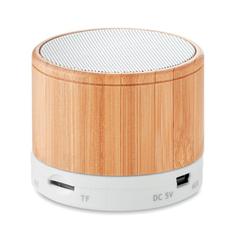 Vue Haut-parleur sans fil bambou - Round bamboo de couleur blanc| Krokrodeal
