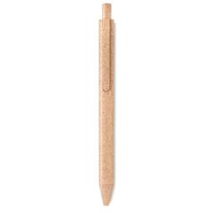 Vue Stylo poussoir blé paille PP. - Pecas de couleur orange| Krokrodeal