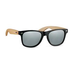 Vue Lunettes de soleil en bambou. - California touch de couleur gris| Krokrodeal
