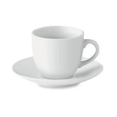 Vue Espresso cup and saucer 80 ml - Espresso de couleur blanc| Krokrodeal