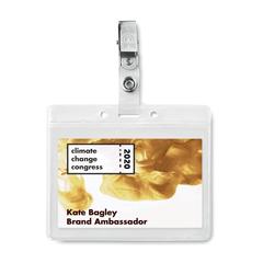 Vue PVC badge holder - Clipbadge de couleur blanc| Krokrodeal