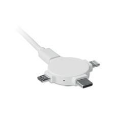 Vue Câble avec adaptateur 3 en 1 - Ligo cable de couleur blanc| Krokrodeal