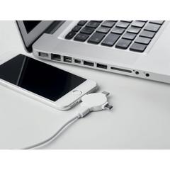 Vue Câble avec adaptateur 3 en 1 - Ligo cable de couleur blanc| Krokrodeal