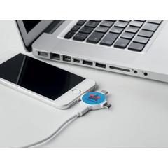 Vue Câble avec adaptateur 3 en 1 - Ligo cable de couleur blanc| Krokrodeal