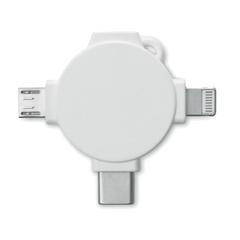 Vue Câble avec adaptateur 3 en 1 - Ligo cable de couleur blanc| Krokrodeal