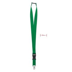 Vue Lanyard crochet métal 25mm - Wide lany de couleur vert| Krokrodeal