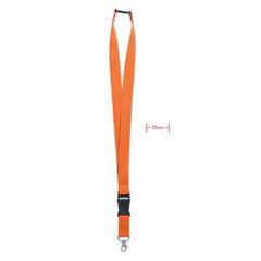 Vue Lanyard crochet métal 25mm - Wide lany de couleur orange| Krokrodeal