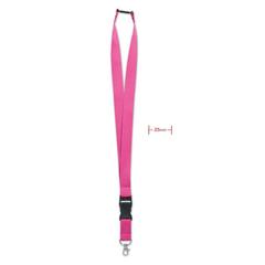 Vue Lanyard crochet métal 25mm - Wide lany de couleur rose| Krokrodeal