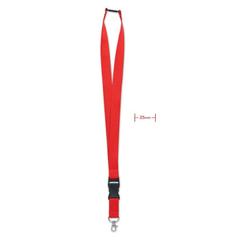 Vue Lanyard crochet métal 25mm - Wide lany de couleur rouge| Krokrodeal