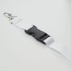 Vue Lanyard crochet métal 25mm - Wide lany de couleur blanc| Krokrodeal