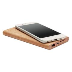 Vue Powerbank/chargeur en bambou - Arena de couleur marron| Krokrodeal