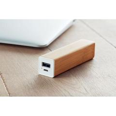 Vue Powerbank bambou 2200 mAh - Powerbam de couleur marron| Krokrodeal