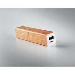 Vue Powerbank bambou 2200 mAh - Powerbam de couleur marron| Krokrodeal