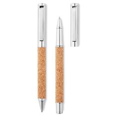 Vue Stylo bille métal boîte liège - Quercus de couleur marron| Krokrodeal