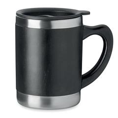 Vue Gobelet à double paroi 300ml - Mokka de couleur noir| Krokrodeal