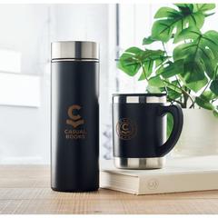 Vue Gobelet à double paroi 300ml - Mokka de couleur noir| Krokrodeal