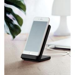 Vue Chargeur sans fil en bambou - Wirestand de couleur noir| Krokrodeal