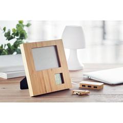 Vue Cadre photo avec station météo - Zenframe de couleur marron| Krokrodeal
