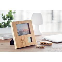 Vue Cadre photo avec station météo - Zenframe de couleur marron| Krokrodeal