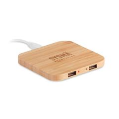 Vue Chargeur sans fil en bambou - Cuadro de couleur marron| Krokrodeal