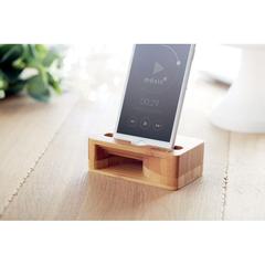 Vue Support de téléphone en bambou - Caracol de couleur marron| Krokrodeal