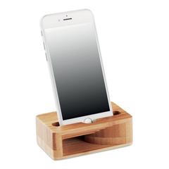 Vue Support de téléphone en bambou - Caracol de couleur marron| Krokrodeal